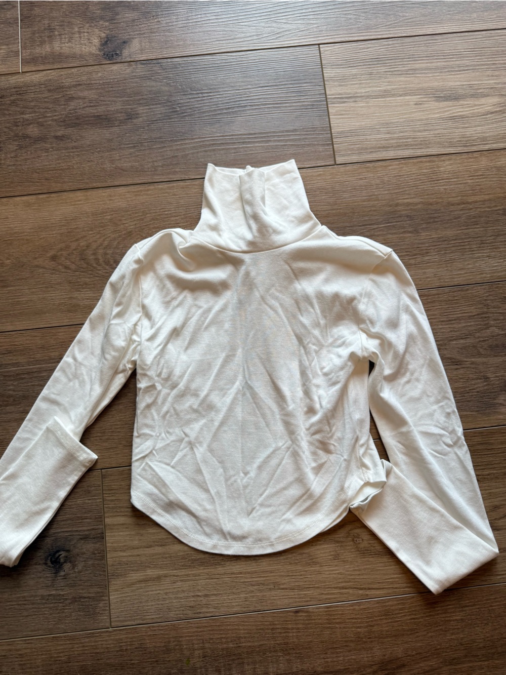 Forever 21 White Long Sleeve Turtleneck Top